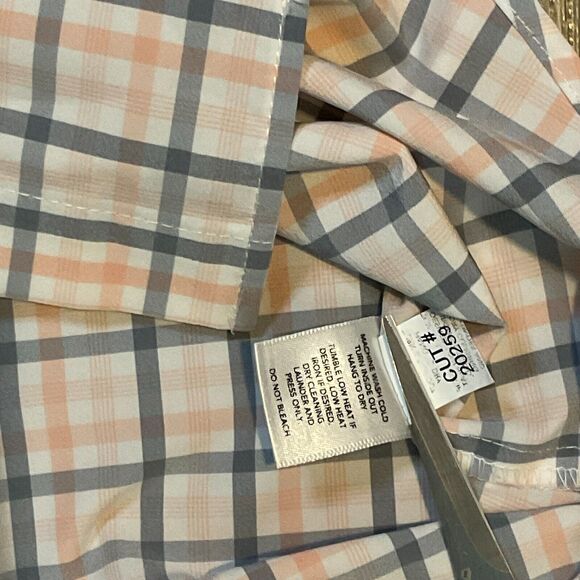 Mizzen+Main Mens Shirt Medium Gray Pink Leeward Trim Fit Check‎ Plaid Button Up - Picture 3 of 8